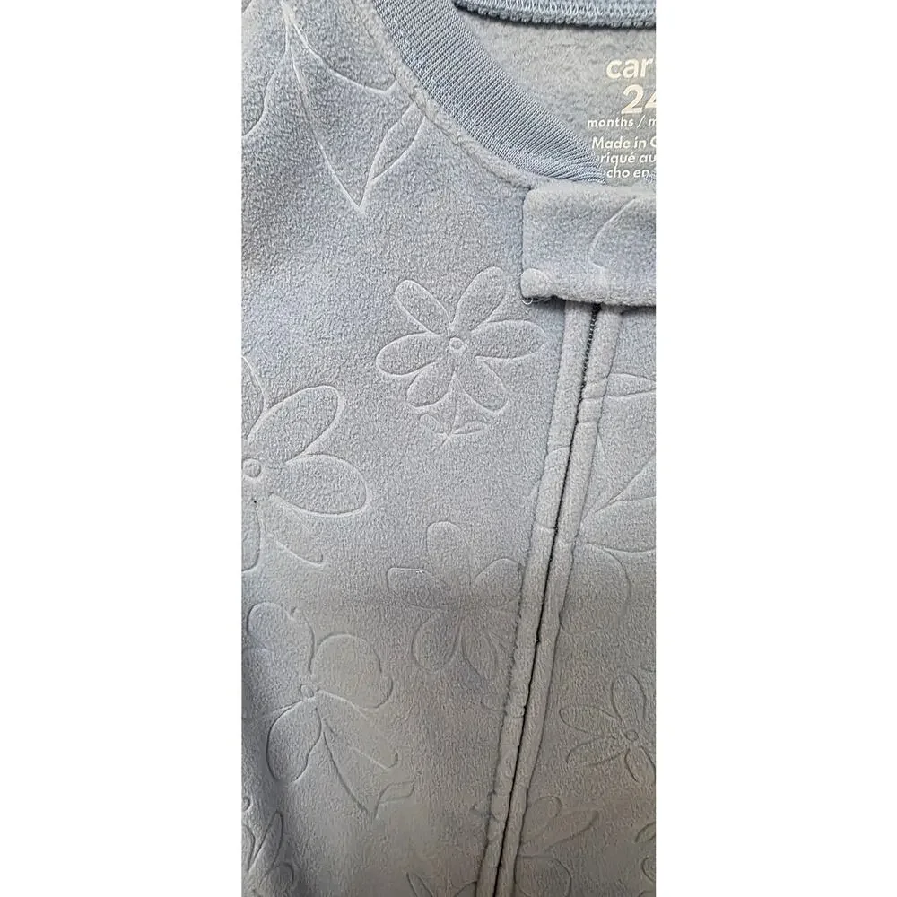 Carter's Baby Girls 1-Piece Floral Fleece Footed Pajamas 12m
